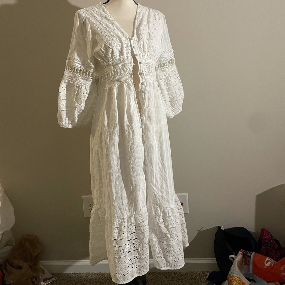 Nwt Anthropologie White Lace Midi